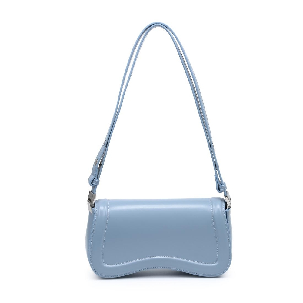 Classic Women's Max Light Blue Smooth Leather Shoulder Bag - Picture 1 of 9